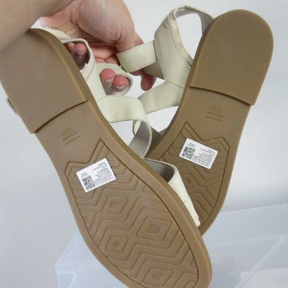 TOMS Ankle Strap Sandals Women 8.5 Sloane Fog Leather Suede Gladiator Boho 492 - Picture 7 of 8